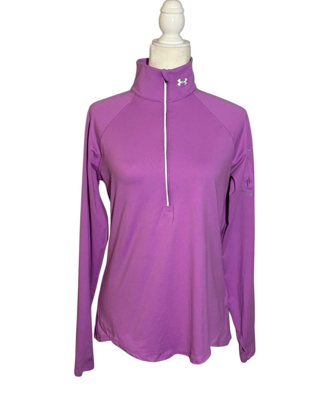 Under Armour Qualifer Run 1/2 zip pullover in purple - L